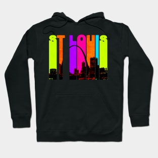 Retro St Louis Missouri Cityscape Skyline Hoodie